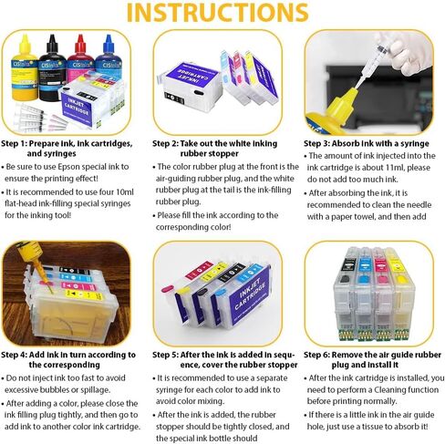 Cisinks 4x100ml Sublimation Ink Refill Bottle Set - 4 Colors (Black, Yellow, Cyan, Magenta) for EcoTank, Supertank, Artisan Inkjet Printers Heat Press Transfer on T-Shirt, Mugs, Pillows, Phone Case in Saudi Arabia