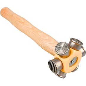 BENCH WIZARD 6-In-1 Multi-Head Hammer | 10" (25.4 cm) Wooden Handle | Distinctive Designs | Ideal for Metal, Wax & Clay | Unlock Limitless Creativity
