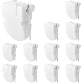 Cubicle Clips, 12pcs Plastic Cubicle Pins Hooks for Fabric Walls White Panel Push Pin Partition Panel Wall Clip Picture Hangers for Hanging Photos, Notes, Memos, Office Accessories