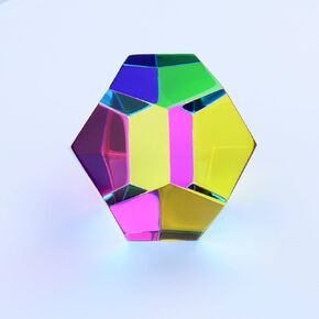 CMY Cubes The Mundus (50mm) - Cyan, Magenta & Yellow Polyhedron - Subtractive Color Mixing Dodecahedron - Teaches Subtractive Color Mixing for Ages 15+, Educational, Physics & Kinetic Art Desk Object