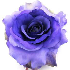 5 Inch Purple Violet Rose Silk Flower Hair Comb