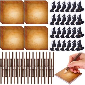 Yexiya 72 Pcs Magical Wizard Stationery Set Pencils Eraser Mini Sticky Notes Small Pocket Journal Goodie Bag Stuffer for Kids Magical Wizard Party Classroom Supplies Rewards