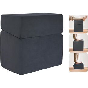 Adjustable Foot Rest for Under Desk - 3-in-1 Ergonomic Foot Stool with Zipper Connection, 6.3"/11.8"/16" Height Adjustable for Office, Home & Gaming (Gray)