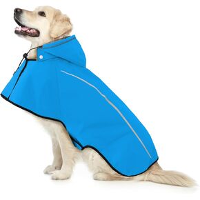 Mile High Life Dog Raincoat, Adjustable Waterproof Pet Rain Jacket, Reflective Hooded Poncho for Small Medium Large Dogs, Lightweight Breathable Pet Rain Coat (Hot Pink,XL Chest 31"-37")