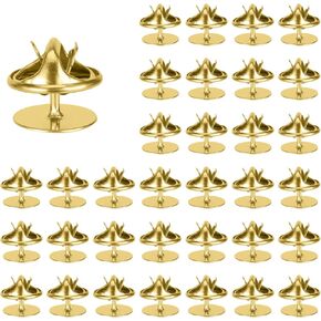 50 Pcs Pin Backs Replacement, Pin Backs Locking Pin Blank Pin Keepers Gold Butterfly Tie Tacks with Blank Pins for Craft Making Lapel Pins Jewelry Making