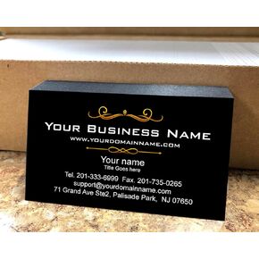 Simple Custom Premium Business Cards, Available 100,250,500,1000pcs, Full color 2sides - Black front-White back, 16pt Cover Stock (350gsm-Thick paper), Made in The USA