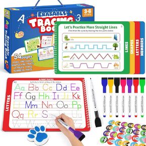 Preschool Learning Activities, Tracing Books for Kids Ages 3-5, Toddler Activity Book for Handwriting Practice, Homeschool Supplies and Toddler Travel Essential Educational Toys