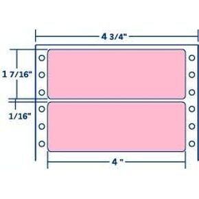 DT4171P, Pink Address Labels 4'' X 1 7/16'' Pin Fed, 5000 Labels per Carton