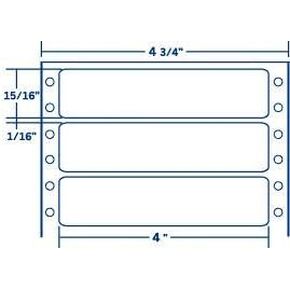 D-4-15-1, Pin Fed Continuous Address Label Labels 4'' X 15/16'', 5000 Labels per Carton