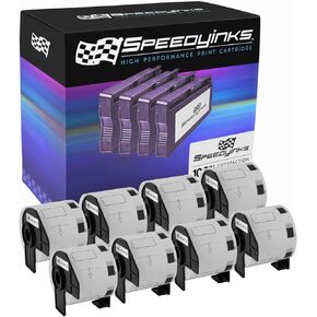SPEEDYINKS Compatible Address Label Replacements for Brother DK-1209 1.1 inch x 2.4 inch (8 Pack - White Label) for use in QL-1050, 1050N, 1060N, 500, 550, 570, 570VM, 580N, 650TD, 700, 710W, 720NW