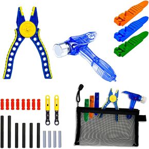 Building Blocks Tool Kit - Brick Separator, Mini Blocks Tool Set - Multi-Functional Hammer, Pliers, Axle Rods Assortment Pack ，Compatible with Lego & Technic and Most Major Brands(Blue Stye)