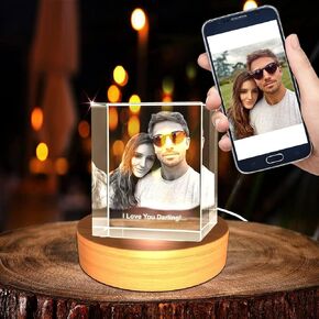 مخصصة مخصصة 2D/3D الصورة المحفورة على بلورة مستطيل متوسطة