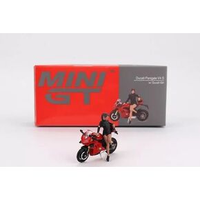 TSMMODEL Mini GT Ducati Panigale V4 S Motorcycle Model with Diecast Girl Figure, 1:64 (2.5 Inches) Scale, Red by Mini GT