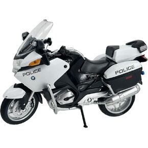 Welly Die Cast BMW R1200 RT Police Motorcycle, 1:18 Scale, Collectible Model Dirt Bike