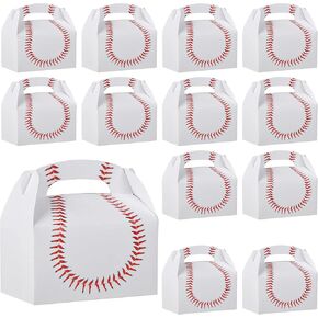 Bedwina Baseball Treat Boxes for Party Favors and Snacks - (Pack of 12) Bulk Team Snack Treat Boxes for Baseball Goodie Bags Favors and Themed Birthday Party Gift Supplies for Kids
