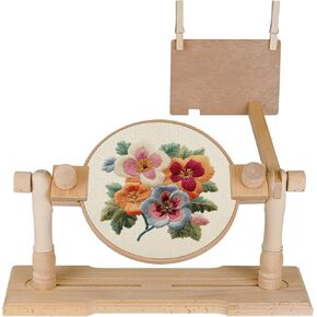 Embhand Embroidery Hoop Stand قابل للتعديل - موقف تطريز متناوب مع 6 '' 8 '' الأطواق التطريز وأوعية 3pcs لمستلزمات الإبرة ، حامل طوق تطريز ، يمارس التطريز للعمل يدويًا