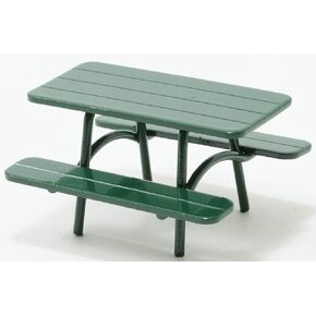 Dollhouse Miniature Green Picnic Table