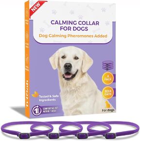 Calming Collar for Dogs: Pheromone-Infused Calming Collar for Dogs - Long-Lasting Calm & Relaxation - Helps Reduce Unwanted Behavior, 4 Pack (Purple)