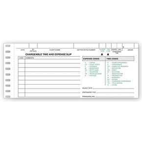 Time and Expense Slip, Chargeable Record Form (3)
