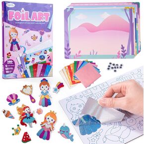YICHENZHAOXING Paper Craft Kits Art Craft Activity Foil Fun No Mess Art for Kids Craft Kits DIY Creative Activity Christmas Gifts for Girls Boys Pink