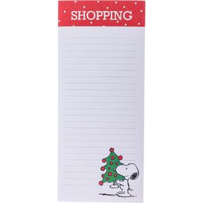 Graphique Snoopy Holiday Magnetic Notepad, 100 Tear-Away Sheets for Grocery, Shopping & To-Do Lists, Christmas Writing Pad for Fridge, Kitchen, Office, Fun Gift for Snoopy Lovers