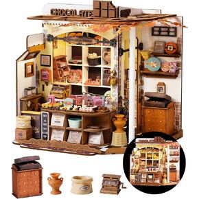 Rolife DIY Miniature House Kit Henry's Chocolate Shop, Tiny House Book Nook for Bookshelf Decor, 3D Puzzles Model Building Kits for Teens, Birthday Gifts/Craft Kits for Girls Boys (Henry's Chocolate)