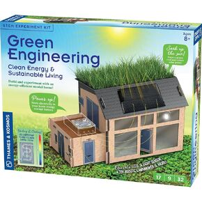 Thames & Kosmos Green Engineering STEM Kit | Build & Experiment with an Energy-Efficient Model Home, Explore Clean Energy, Sustainable Living, Includes Solar Panel, LEDs, Sensors, Ideal for Classrooms