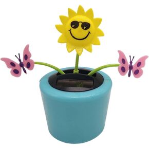 Cute Solar Dancing Flowers Swinging Sunflower Insect Flip Flap Flowers Eco-Friendly Solar Power Bobblehead Dancing Flowers for Solar Power Kits Car Home Solar Power Kits Funny Ornaments Decorations