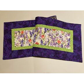 TahoeQuilts Handmade Easter Spring Lilacs Pink Red Flowers Quilted Dining Table Runner, Reversible 13x48" Handmade, Coffee End Table Nightstand Dresser Scarf