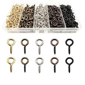 السنانير الدبوس الصغيرة المسمار ، 750 PCS 0.55 بوصة برغي في الخطاف للمجوهرات ، زجاجات الفلين ، الراتنج ، حبة ، 7 مم*14 ملم حلقة العين