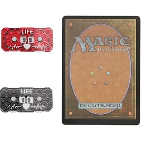 Life Counter 2 Pcs Pcak Twin Digits Dragon Scale Pattern Designed 2 x 4 cm (0.787 x 1.57 in) for cEDH Game & MTG Dual Game Made of Acrylic (Black & Red Scale)