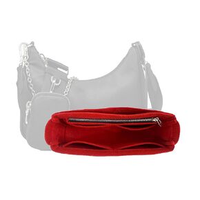 Premium Purse Organizer compatible with Re Edition 2005 Bag Organizer, fits Re Edition 2005 Bag Insert, Handmade Snug Sturdy Felt Organizer with Silver Zipper (Black)