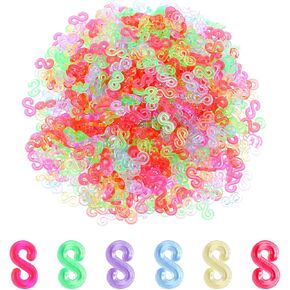 YQQYG 1000 PCS C Clips for Rubber Band Bracelets, S Clips for Loom Bracelets Rubber Band Bracelet Connectors for Refills Bracelet Kit DIY Making