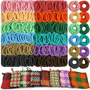 UCDRMA Loom Loops Refill for Potholder Weaving Loom Kit, 576PCS in 12 Morandi Colors Weaving Loom Refill Loops for 7″/10″ Loom to Make 16 Potholders, Stretchy Pot Holder Loops Set for 6+ Yrs Kids