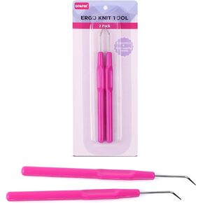 DPAPDI Knitting Loom Hook & Tool with Ergonomic Plastic Handle (2 Pack)