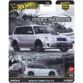 Hot Wheels Premium Care Care Carnible Toy Car ، 1:64 Scale Die-Cast Subaru Forester Sti ، Ronin Run 2 Most