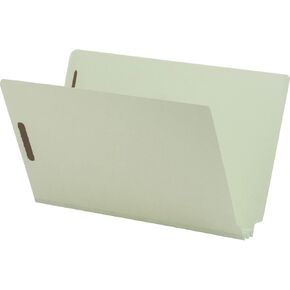 SP17266 End Tab Pressboard Fastener Folder,2-Inch Exp,Legal,25/BX,GYGN
