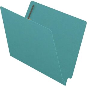 Sterling Blue, 11 pt Color Folders, Full Cut 2-Ply End Tab, Letter Size, Fasteners Pos #1 & #3 (Box of 50)