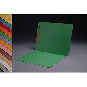 11pt Green Folders, Full Cut 2-Ply END TAB, Letter Size, Fastener Pos #1 (Box of 50)