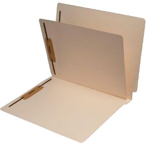 11 Pt. Manila Folders, Full Cut End Tab, Letter Size, 1 Divider Installed (Box of 40)