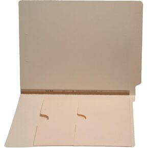 11 pt Manila Folders, Full Cut End Tab, Letter Size, Double Pockets Inside Front, U-File-M Strip (Box of 50)
