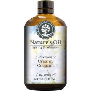 Creamy Coconut Fragrance Oil (60ml) for Diffusers, Soap Making, Candles, Lotion, Home Scents, Linen Spray, Bath Bombs, Slime
