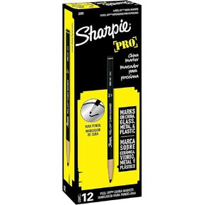 PEEL-OFF Marker China, China Marker Bullet, 12 Pack, Black (2089), 1 Set of 12 (Black)