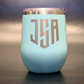 Custom Monogrammed 12 oz Stemless Wine Tumbler