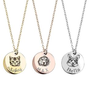 MignonandMignon Personalized Gift for Women Pet Necklace Handmade Portrait Jewelry Custom Unique Actual Pet Portrait Necklace - LCN-AP