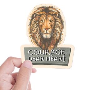 شجاعة عزيزتي القلب Aslan QUOTE QUOTE - CS LEWIS ملصق لـ Hydroflask - Narnia المحمول شارات - هدية عاشق الكتاب المسيحي - الأدب الخيالي ونقلت عظيمة