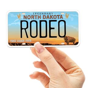 North Dakota License Plate Stickers for Hydroflask Water Bottle - Choose Your ND Decal - Fargo Bumper Sticker for Car (Williston)