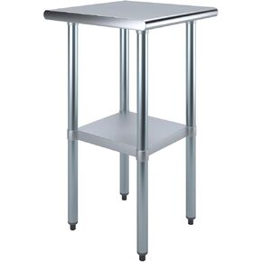 AmGood 20 in. x 20 in. Stainless Steel Work Table | NSF Kitchen Prep Table | Utitly Metal Table