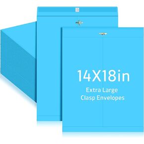 40 Pcs Extra Large Mailing Clasp Envelopes 14 x 18 Inch Jumbo Kraft Catalog Manila Envelope with Clasp Closure for Oversized Big Document Office Home Business School Storing Mailing(Black)