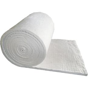 SIMOND STORE Ceramic Fiber Insulation Blanket - 1 inch x 24 inches x 150 inches - 8# Density 2400F - Fire Proof Insulation Baffle for Furnace, Forge, Kiln, Wood Stove, Fireplace, Chimney, Pizza Oven